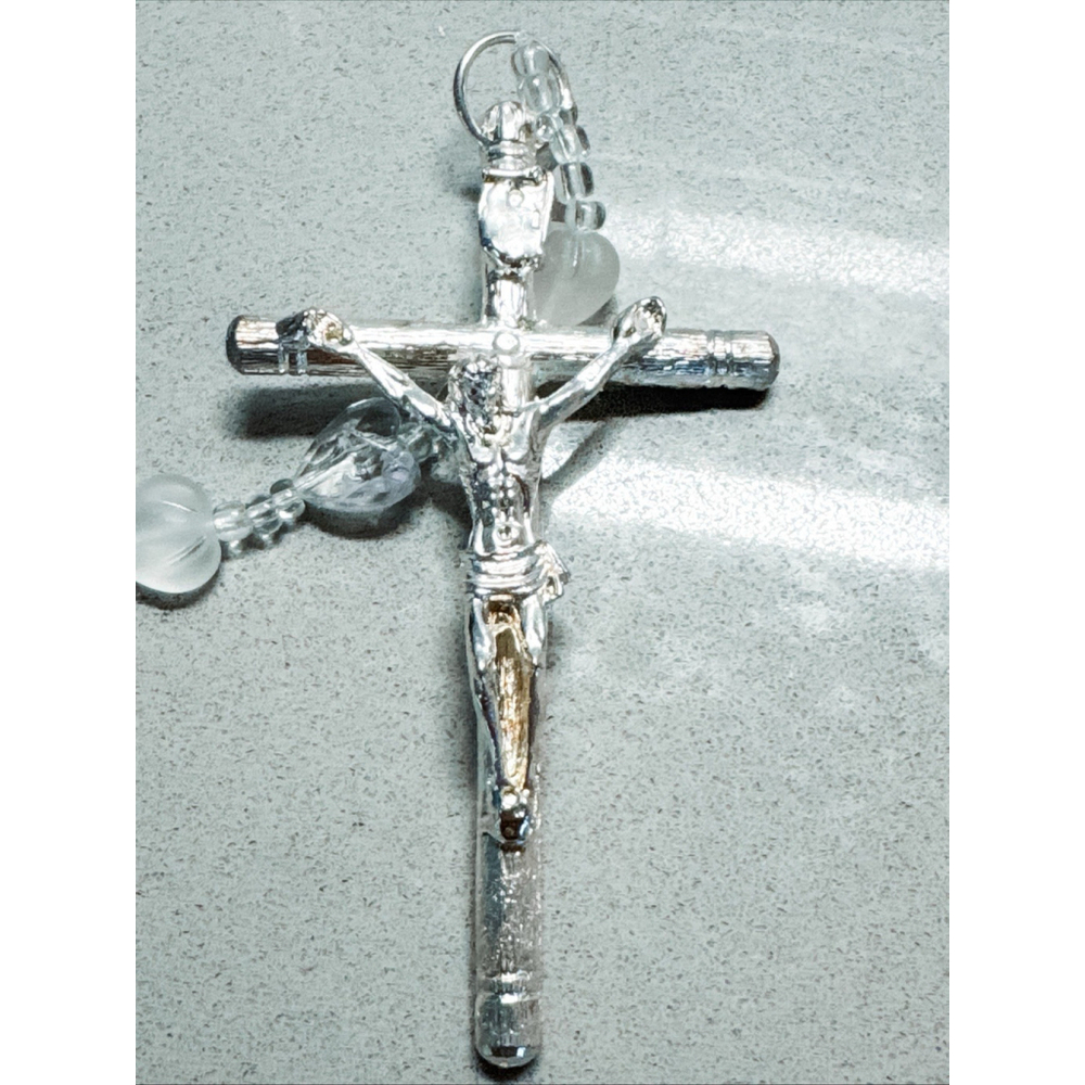 Catholic Wedding Lasso Bridal Rosary Lazo De Boda Crystal Beads Large Crucifix - Picture 6 of 6